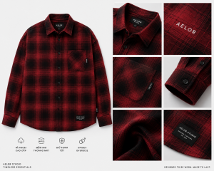 Áo sơ mi flannel caro (đỏ)